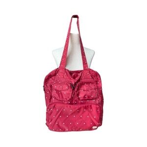 Lug Puddle Jumper Tote Red with White Polka Dots